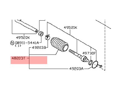 Infiniti G37 Rack and Pinion Boot - D8B03-JK60A