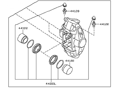 Infiniti 44001-1AA0A CALIPER Assembly-Rear RH,W/O Pads Or SHIMS