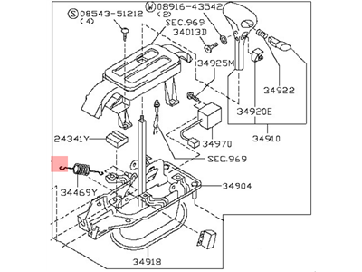 1998 Infiniti I30 Automatic Transmission Shifter - 34901-2L900
