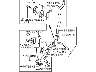 Infiniti 49721-JJ50A Power Steering Hose & Tube Assembly