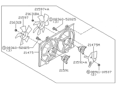 Infiniti 21481-5U003 Motor Assy-Fan & Shroud