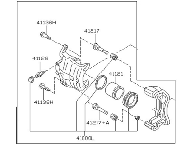 Infiniti 41001-2Y500 CALIPER Assembly-Front RH,W/O Pads Or SHIMS