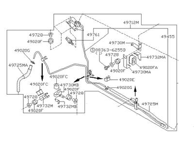 Infiniti 49710-4L800 Power Steering Hose & Tube Set