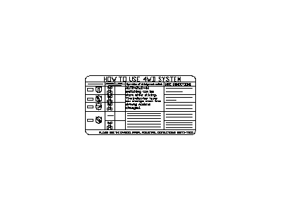 Infiniti 99075-7S101 Label-Transfer Control