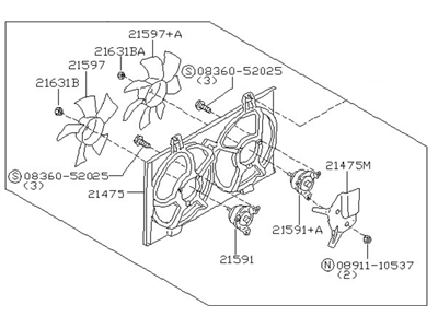 Infiniti B1481-5U01A Fan & Shroud Motor Assembly B1481-5U01A Infiniti Fan & Shroud Motor Assembly Illustration 1 of 1