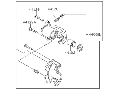 44001-CN11A Infiniti Rear Caliper Assembly Right Hand Without Pads Or Shims Illustration 1 of 1
