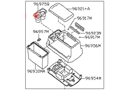96950-9GA0B Infiniti Console Box-Center Illustration 1 of 1