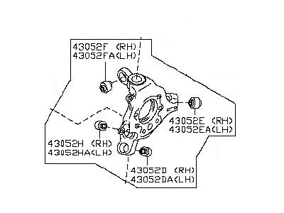 2015 Infiniti Q40 Steering Knuckle - 43018-JK00B