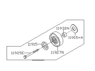 2012 Infiniti QX56 A/C Idler Pulley - 11925-7S00A