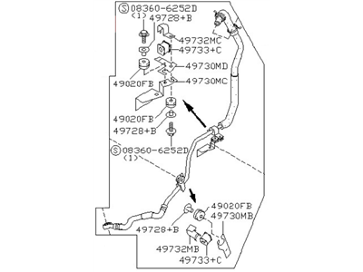 Infiniti 49721-1W900 Power Steering Return Hose Assembly