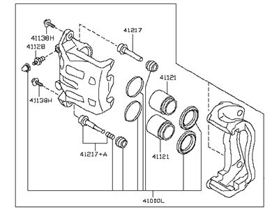 Infiniti 41001-EG50A CALIPER Assembly-Front RH,W/O Pads Or SHIMS