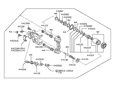 Infiniti I30 Brake Caliper - 44011-4U003