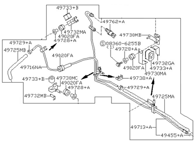 Infiniti 49710-5Y700 Power Steering Hose & Tube Set