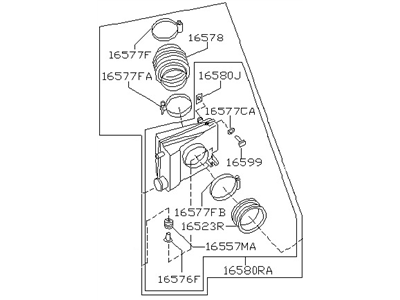 1996 Infiniti I30 Air Duct - 16576-31U17