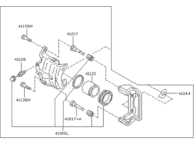 Infiniti 41011-AM800 CALIPER Front LH, W/O PADS/SHMS