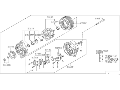 1993 Infiniti G20 Alternator - 23100-64J00