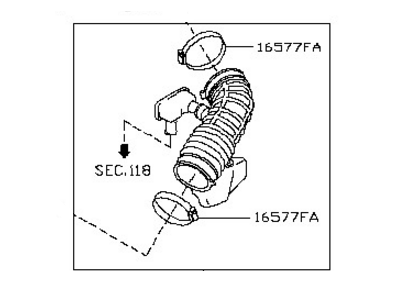 Infiniti 16576-EY00B Pipe Assembly Air