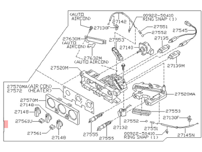 1998 Infiniti QX4 Climate Control Module - 27500-2W600