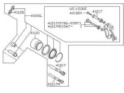 Infiniti M30 Brake Caliper - 41001-77S06