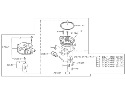 1992 Infiniti G20 Distributor - 22100-53J02