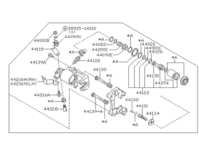 1998 Infiniti I30 Brake Caliper - 44001-31U13