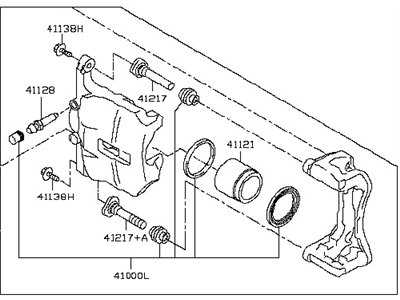 Infiniti Q50 Brake Caliper - 41001-4CU0A