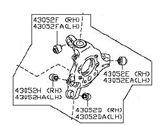Infiniti 43018-JK00B HOUSING-REAR AXLE,RH