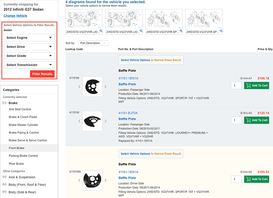 The part I'm looking for has multiple listings, what do I do?
