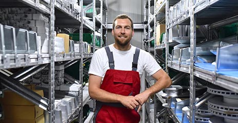 Large parts inventory in the warehouse